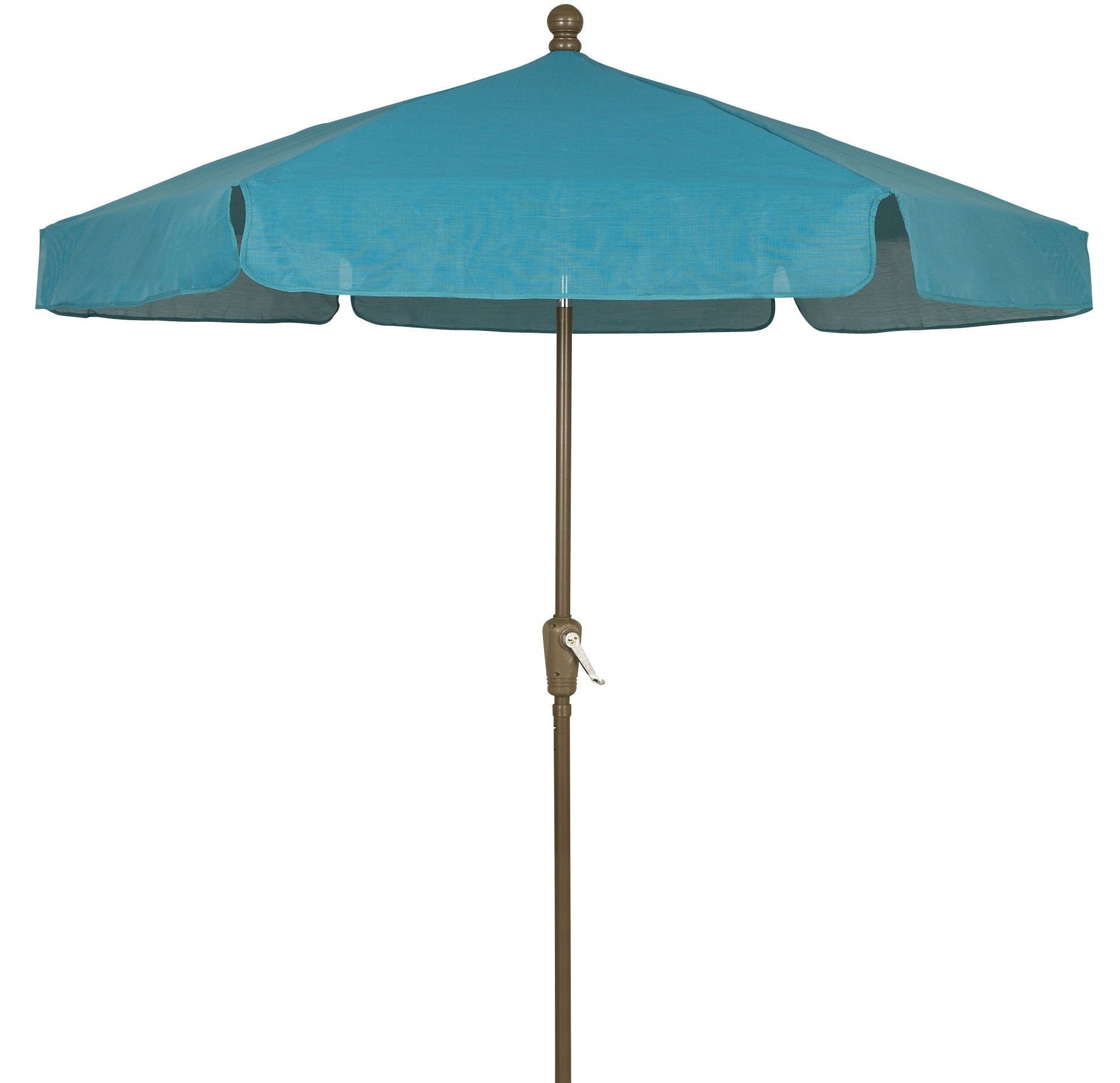 FiberBuilt Umbrellas Garden Umbrella, 7.5 Foot Teal Canopy and Champagne Bronze Pole