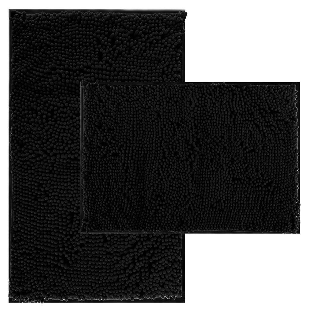 Bathroom Rugs Set 2 Piece Thick Chenille Bath Mats,Soft Quick Dry Bathroom Mats Plush Absorbent Bath Rugs With Non-Slip Pvc Back