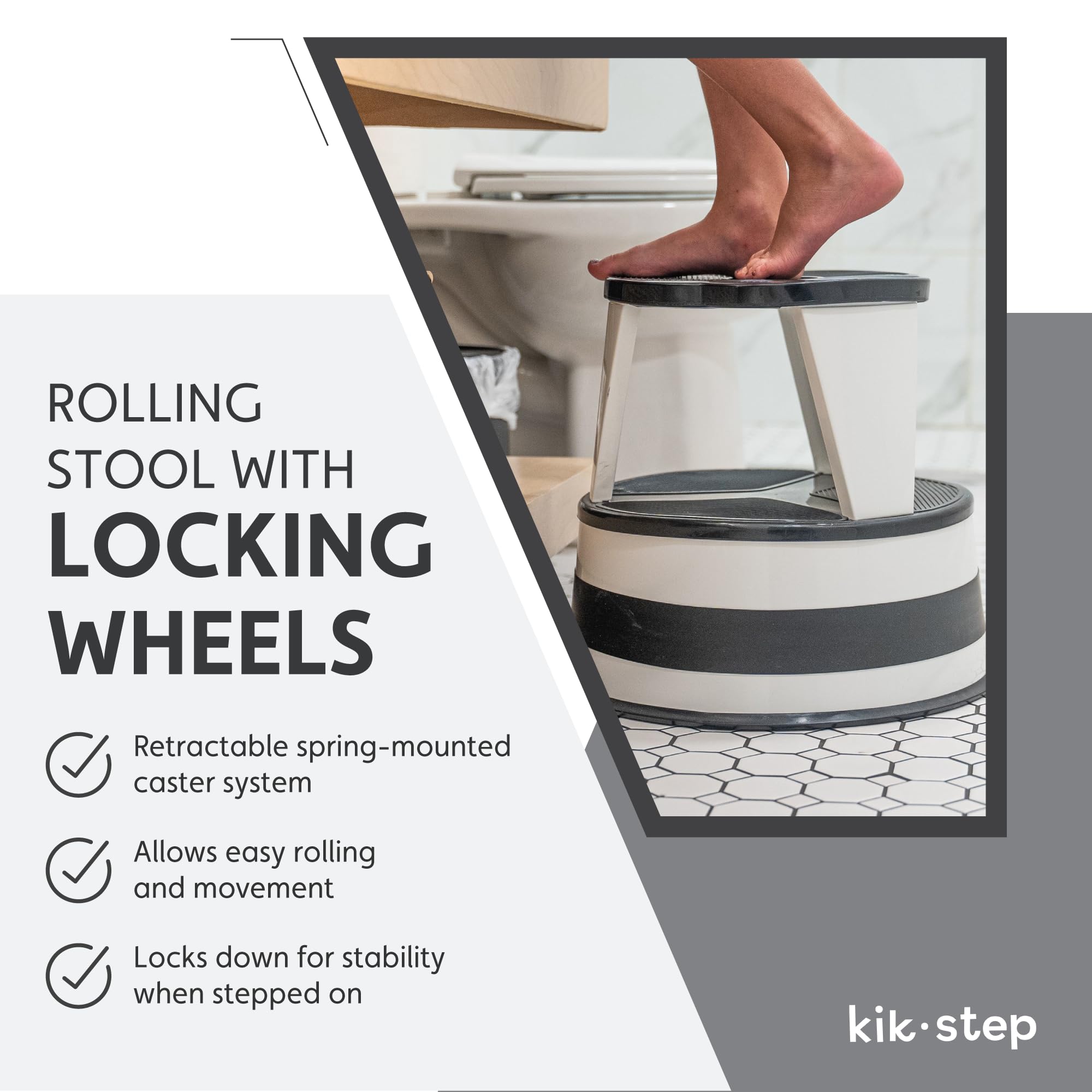 Cramer Kik Step Steel Step Stool - Two Step Stool, Holds 350 lbs (Gray)