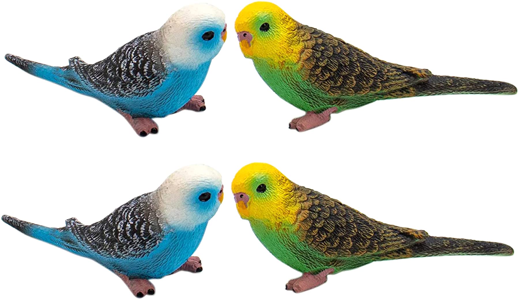 Auear, 4 Pack Bird Decorative Figurines, Mini Cute Fake Parrot Bird Parakeet Animal Model Toys Home Decor Garden Cake Decoration