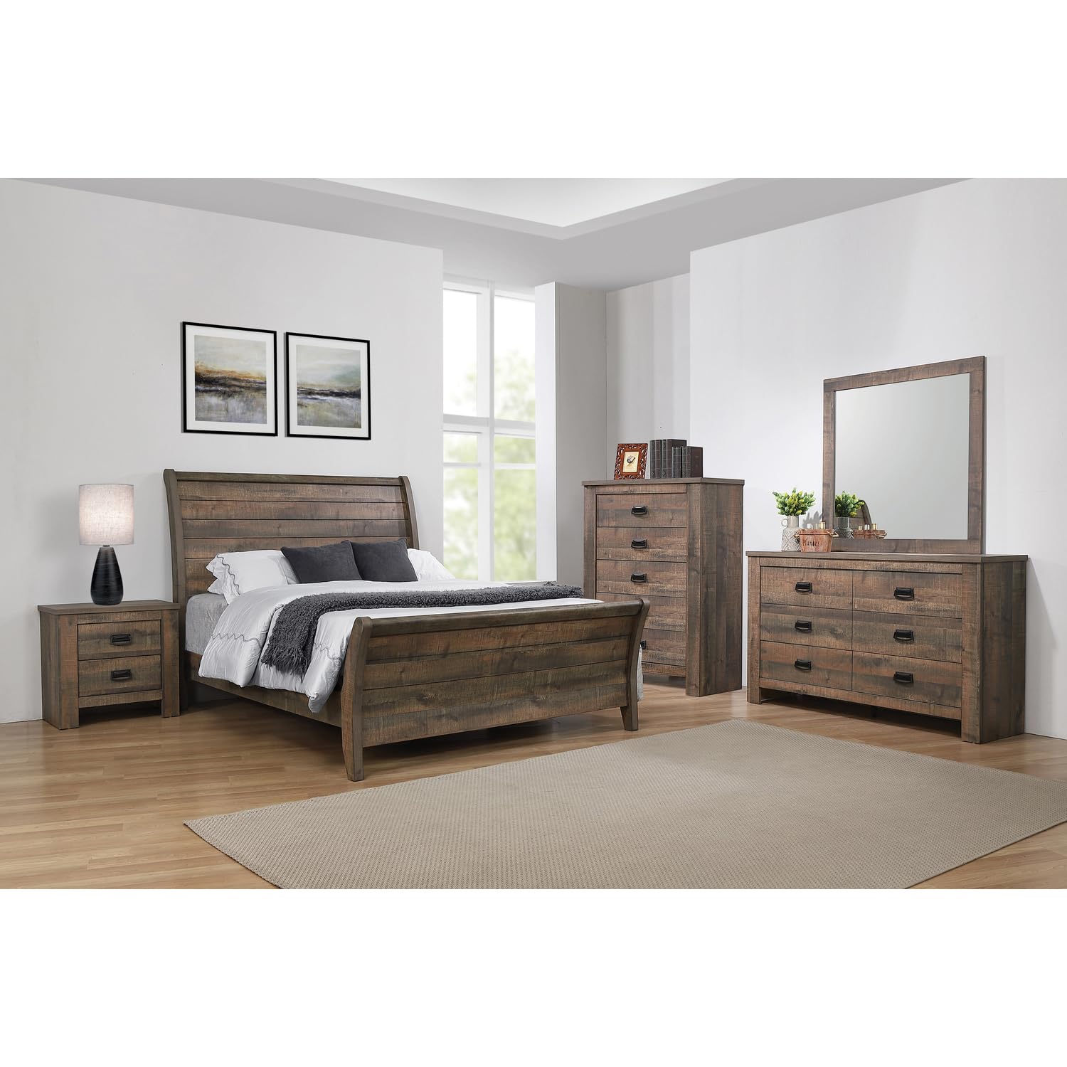 Coaster Frederick Queen Bed, Weathered Oak