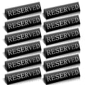 Peryiter 12 Pcs Table Top Reserved Sign Metal Reserved Table Tent Signs Double Sided Guest Reservation Seat Indicators for Weddi