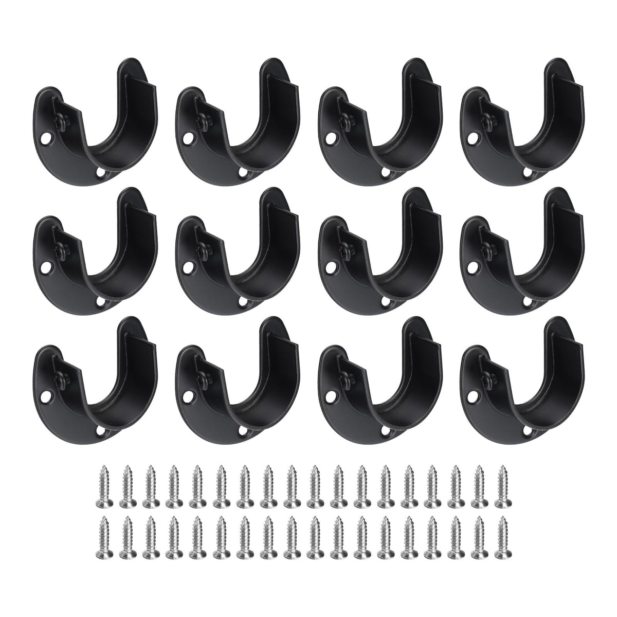uxcell 12Pcs Stainless Steel Closet Rod Brackets 1.25inch Dia UShaped