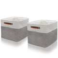 BROOKSTONE, 2 Pack Storage Bins with Handle, Multipurpose Storage Basket for Home Organization, Declutter & Space Saving  Colla