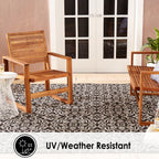 Nicole Miller New York Patio Country Danica Transitional Geometric Indoor/Outdoor Area Rug, Black/Grey, 3'11'X5'2'