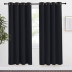 NICETOWN Halloween Black Blackout Curtain 78 inch Length, W55 x L78 Inch, 8 Grommets Top, 1 Piece, Thermal Insulated Modern Wind