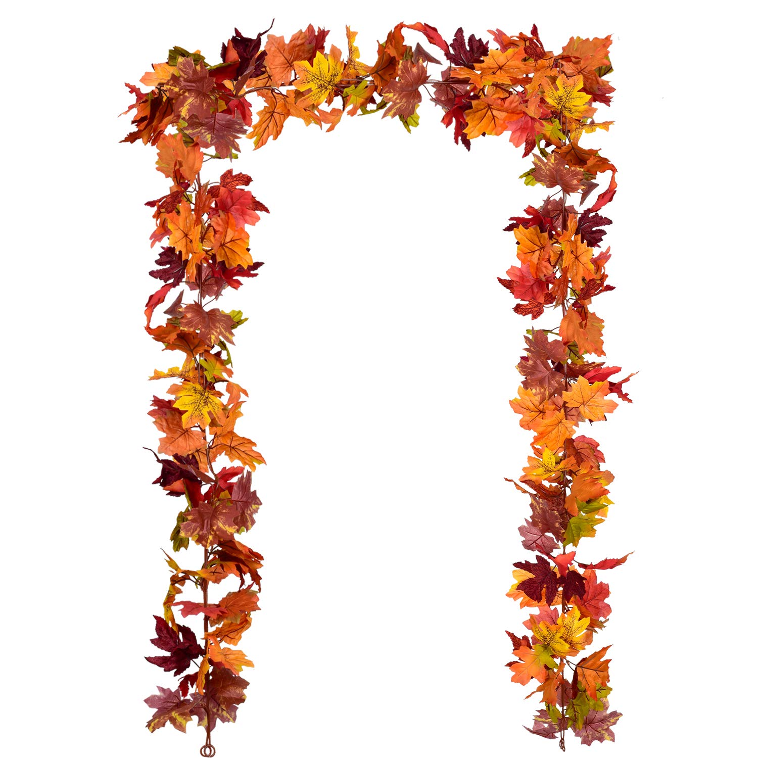 DearHouse 2 Pack Fall Garland Maple Leaf, 5.9Ft/Piece Hanging Vine Garland Artificial Autumn Foliage Garland Thanksgiving Decor 