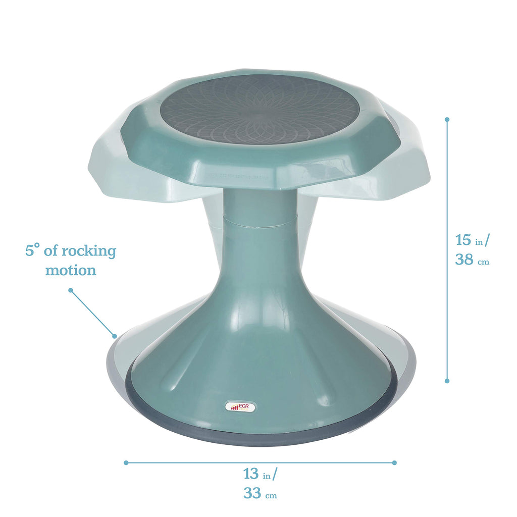 Ecr4Kids Ace Active Core Engagement Wobble Stool, 15-Inch Seat Height, Flexible Seating, Seafoam
