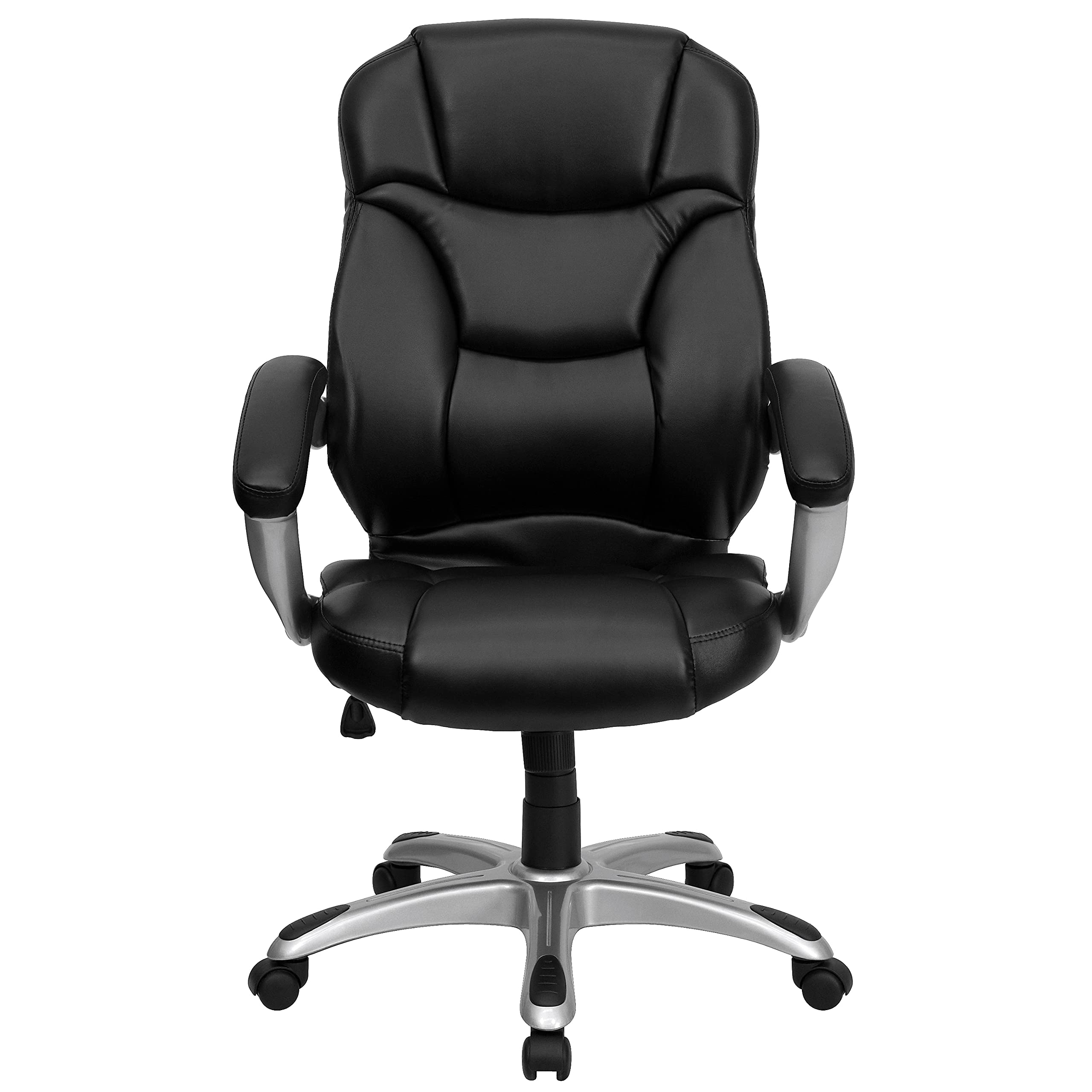Flash Furniture 25Bklea High Back Leather Contemporary Office Chair With Spring Tilt Control