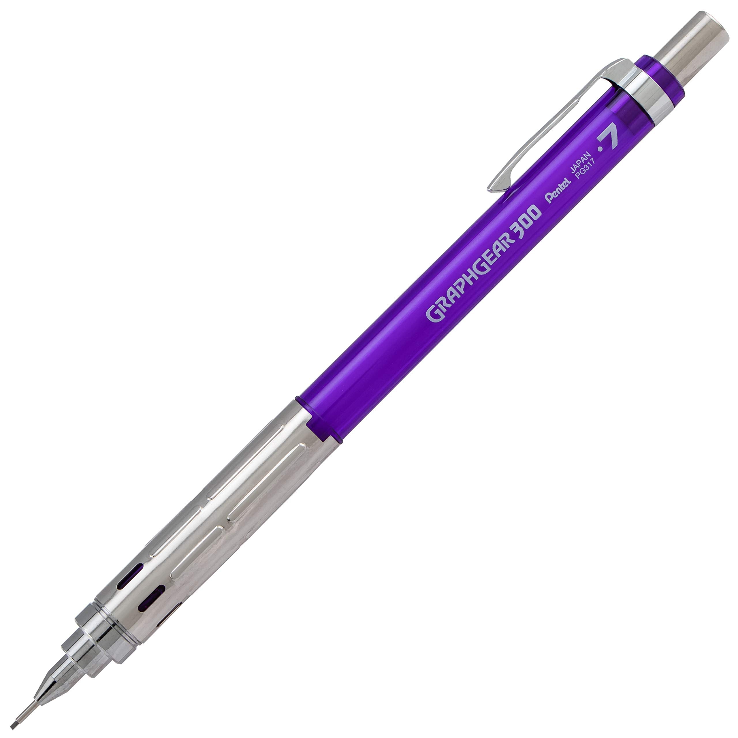 Pentel Graphgear 300 Mechanical Pencil, Box Of 12 Pencils, Violet, 0.7Mm