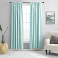 Donren 2 Panels Blackout Curtain Panels For Bedroom - Room Darkening Thermal Insulated Drapes With Rod Pocket(Aqua,52 By 84 Inch)