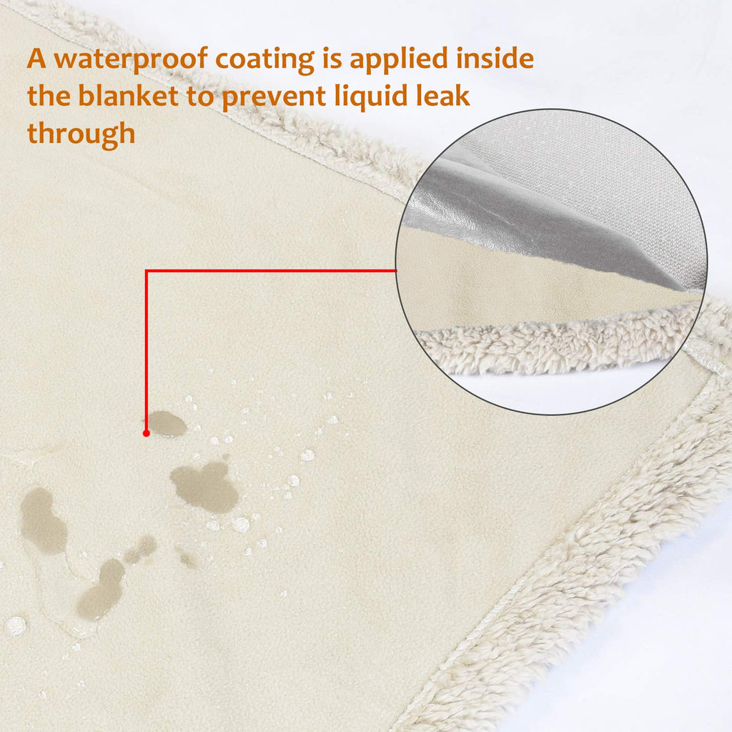 Catalonia Waterproof Bed Blanket, Pee Proof Couch Sofa Bed Protector Cover For Baby, Super Cozy Warm Sherpa Lining Throws And Bl
