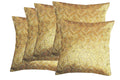 Pink Parrot Jacquard Polyester Blend Self Flower Pattern Square Cushion Cover (Gold, 18X18Inch)  Set Of 5