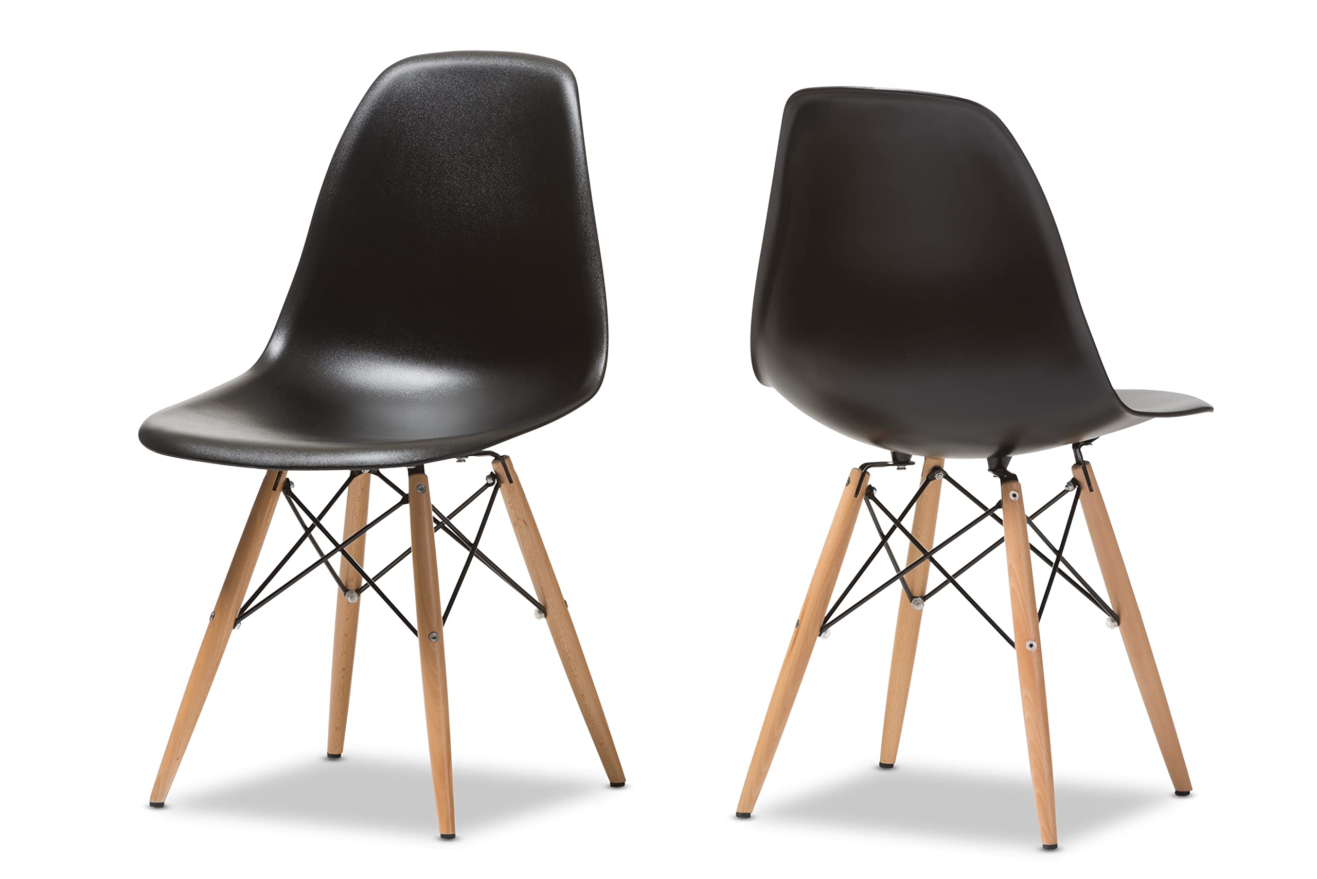 Baxton Studio Azzo Chair, Set Of 2, Black