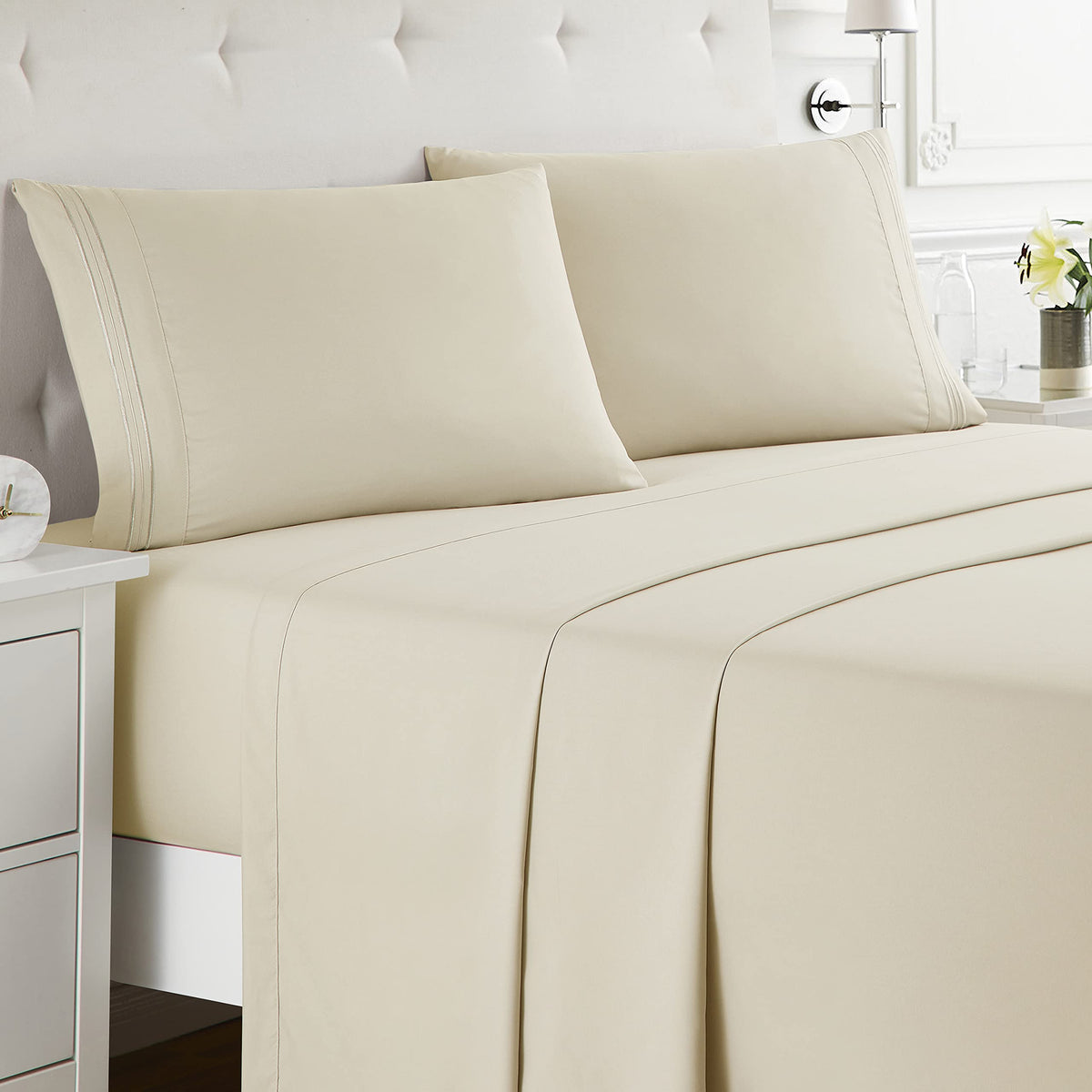 Nestl Queen Sheet Set - 4 Piece Bed Sheets For Queen Size Bed, Deep Pocket, Hotel Luxury, Extra Soft, Breathable And Cooling, Be