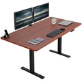 Vivo Electric Height Adjustable 71 X 36 Inch Memory Stand Up Desk, Extra Deep Dark Walnut Table Top, Black Frame, Standing Workstation With Preset Controller, 1B Series, Desk-Kit-1B7D-36