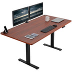 Vivo Electric Height Adjustable 71 X 36 Inch Memory Stand Up Desk, Extra Deep Dark Walnut Table Top, Black Frame, Standing Workstation With Preset Controller, 1B Series, Desk-Kit-1B7D-36