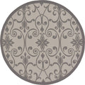 Unique Loom Outdoor Botanical Collection Area Rug - Gate (6 1 Round, Gray/ Silver)