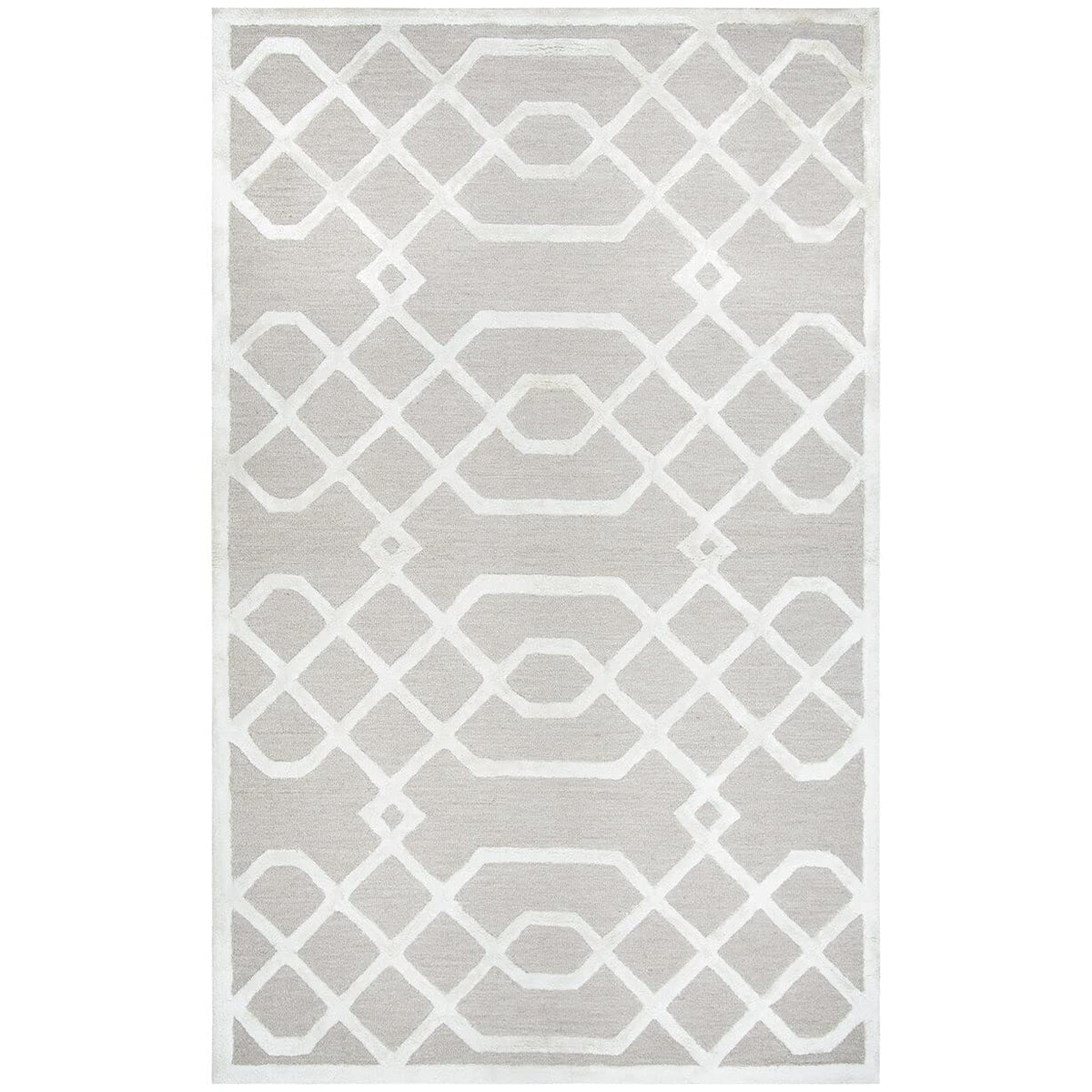 Rizzy Home Alora Decor Madison 3' X 5' Trellis Beige/Ivory Hand-Tufted Area Rug