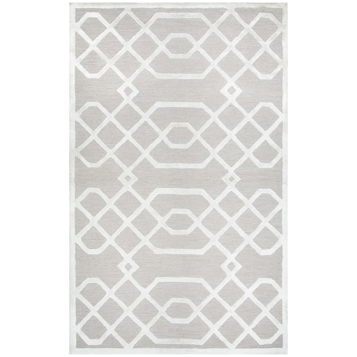 Rizzy Home Alora Decor Madison 3' X 5' Trellis Beige/Ivory Hand-Tufted Area Rug