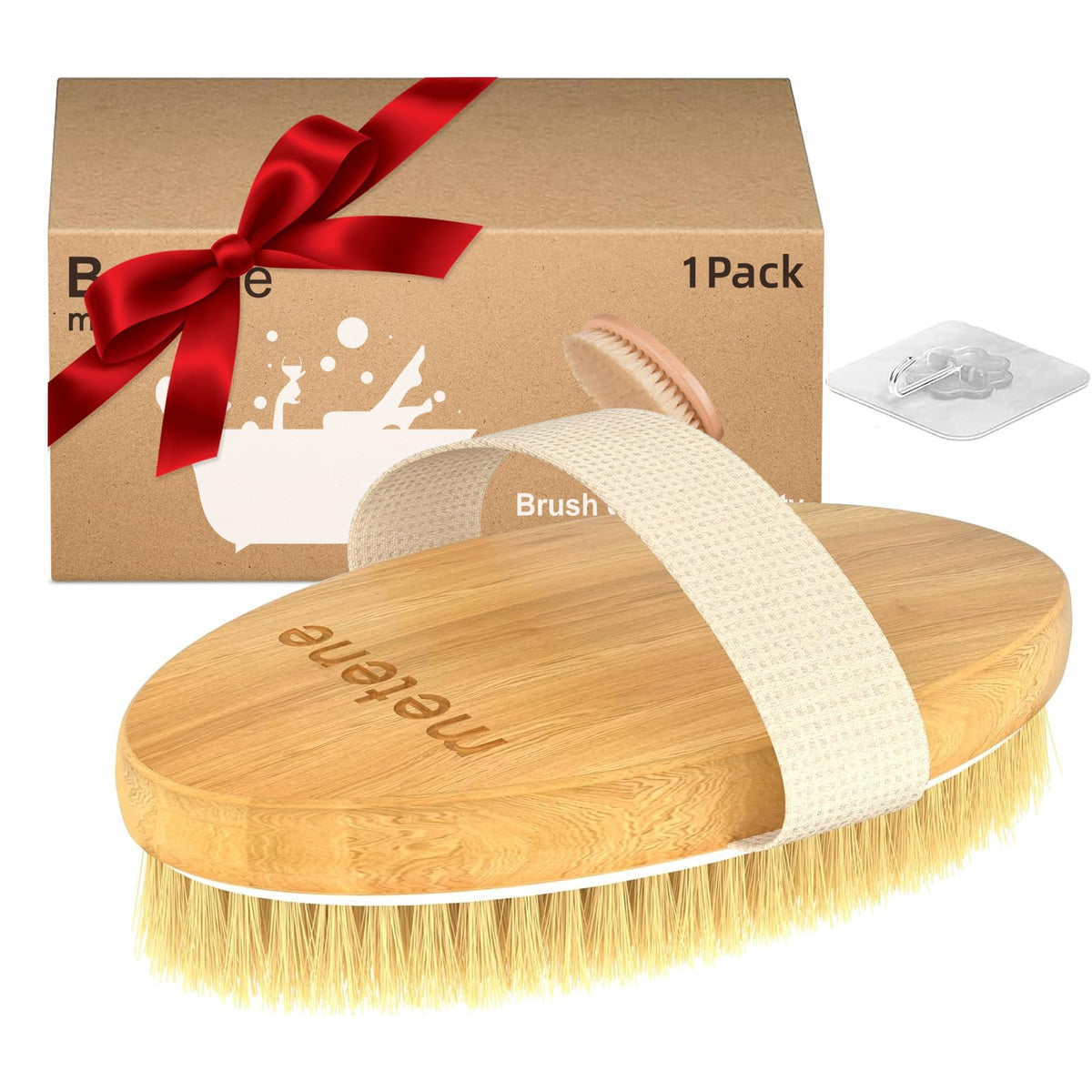 Metene Dry Brushing Body Brush, Exfoliating Body Scrubbers, Natural Bristles for Dry Skin, Improve Circulation, Stop Ingrown Hai