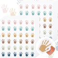 Whaline 720Pcs Boho Handprint Stickers Back To School Handprint Shape Decals 6 Boho Color Self-Adhesive Label Stickers For Greet