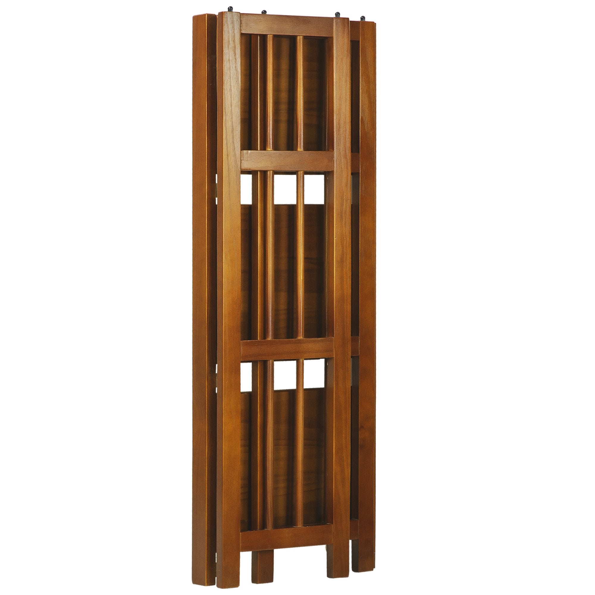 Casual Home 3-Shelf Folding Bookcase (14&quot; Wide)-Honey Oak