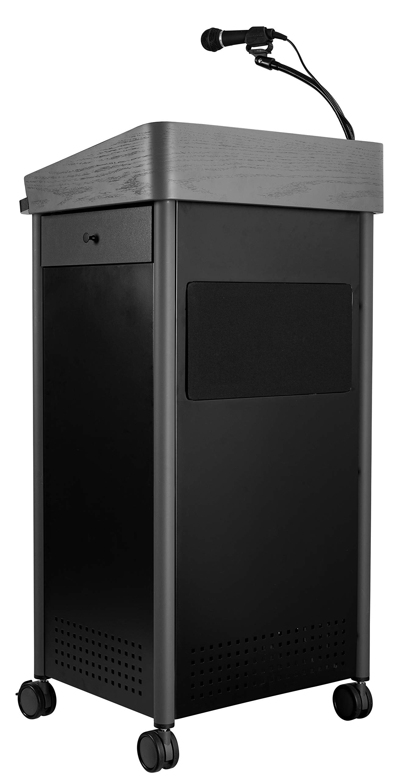 Oklahoma Sound Greystone Lectern With Sound, Charcoal, Black/Grey