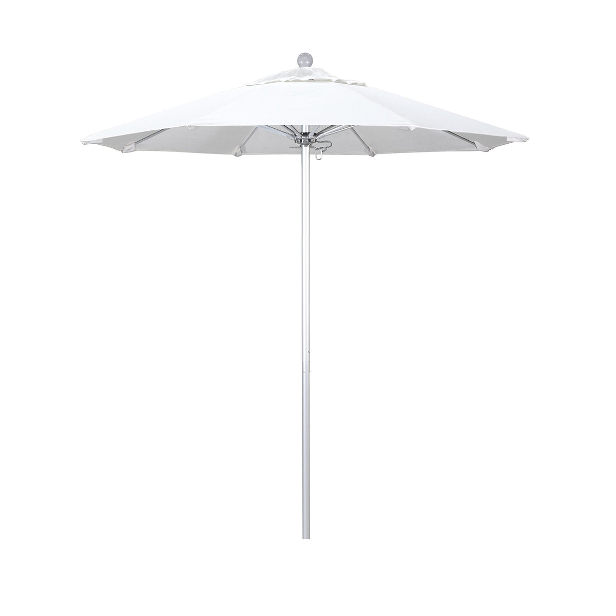 California Umbrella Aluminum/Fiberglass, Push Open, Silver Pole, Pacifica Natural Umbrella, 7.5' Round (Alto758002-Sa04)