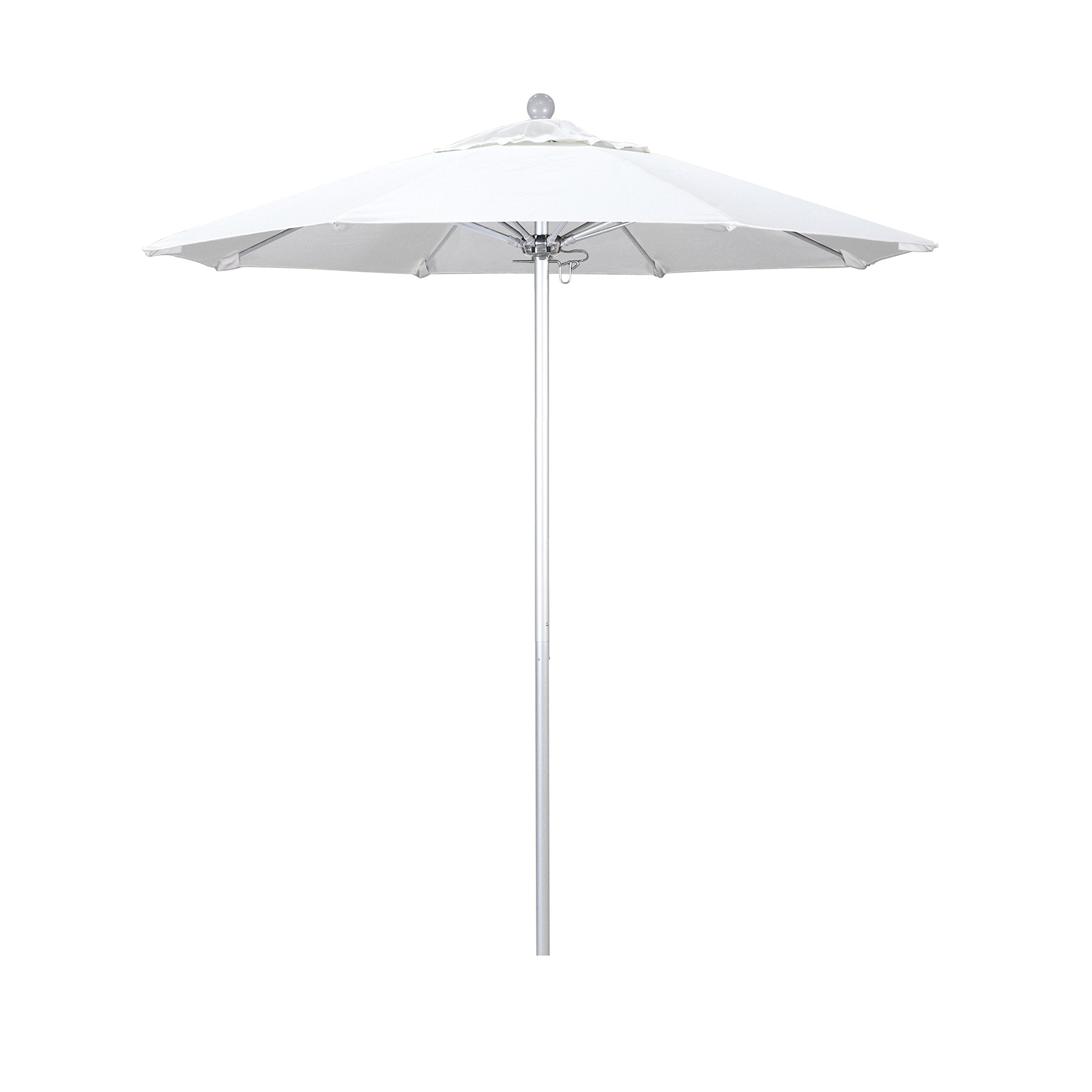 California Umbrella Aluminum/Fiberglass, Push Open, Silver Pole, Pacifica Natural Umbrella, 7.5 Round (ALTO758002SA04)