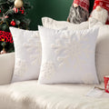 Miulee Pack Of 2 Christmas Decorative Snowflake Throw Pillow Covers Canvas Embroidery Cushion Cases Holiday Decor Soft Pillowcas