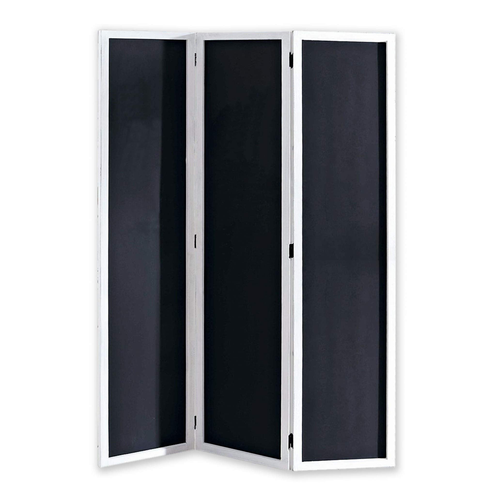 HomeRoots 47 x 1.5 x 67 Black and White Wood Chalkboard - Screen Room Divider