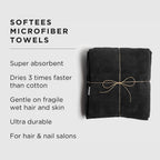 Fromm Softees Microfiber Salon Hair Towels For Hairstylists, Barbers, Spa, Gym In Black, 16' By 29', 10 Count Perfect Hair Car