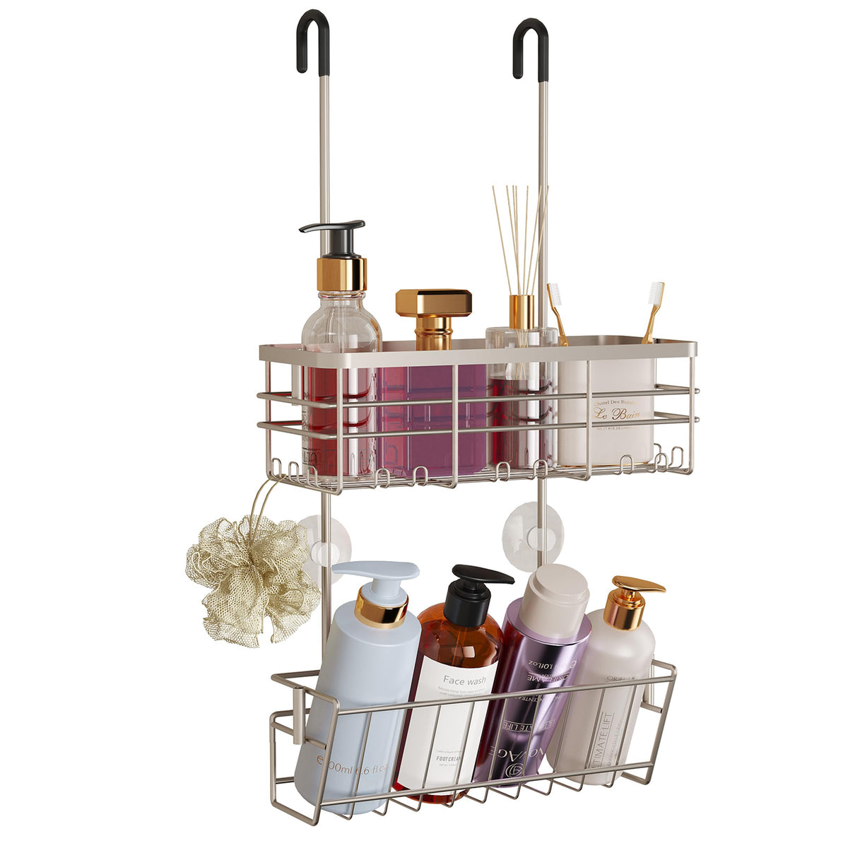 HapiRm Hanging Shower Caddy Organizer  No Drilling Shower Organizer with Inclined Shelf, Rustproof & Waterproof 304 Stainless S