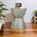FlowLuxe 18.3 H Simplicity End Table for Garden - Modern Side Table Adding a Perfect Match for Indoor & Outdoor - Decor Concrete