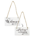 Darware Meeting in Progress/Do Not Disturb Wood Sign (White), Reversible Home and Office Meeting Door Hanger
