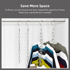 [Pack Of 4Pcs] Waikas Storage Hanger Stainless Steel For Cloth,Ten-Ring Tiered Storage, Saves 9 Times Space, Bedroom Closet Orga