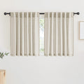 RYB HOME Sheer Linen Curtains Light & Privacy Semi Translucent Curtains Sheer Faux Linen Vintage Drapes Small Curtains for Bedro