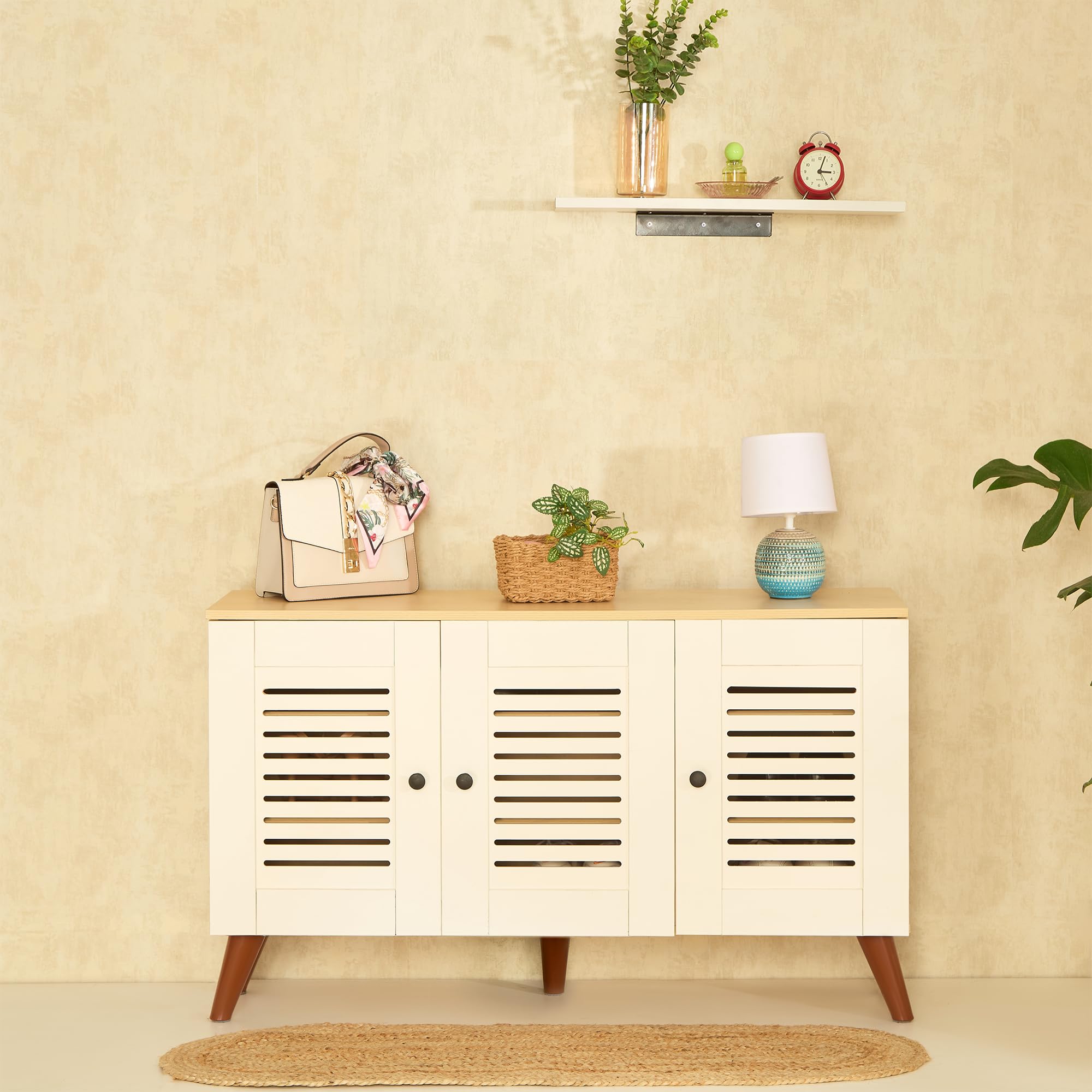Green Soul Zuvio 3 Door | Engineered Wood Ventilated Shoe Rack | 6 Shelves, 3 Doors | Stores Up To 14 Pair Of Shoes | 3 Year War