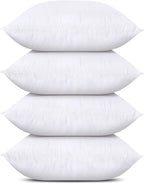 Utopia Bedding Throw Pillows (Set Of 4, White), 17 X 17 Inches Pillows For Sofa, Bed And Couch Decorative Stuffer Pillows