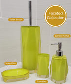 Faceted Toilet Brush, Durable Resin, Discreet Design, Stainless Steel Handle, For Stylish Bathroom Decor, Bronze, 4X16, Sold Ind