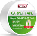 YYXLIFE Rug Tape Double Sided Carpet Tape Heavy Duty, 2 Inch x 30 Yards, Carpet Adhesive Removable Multi-Purpose Tape Cloth for 