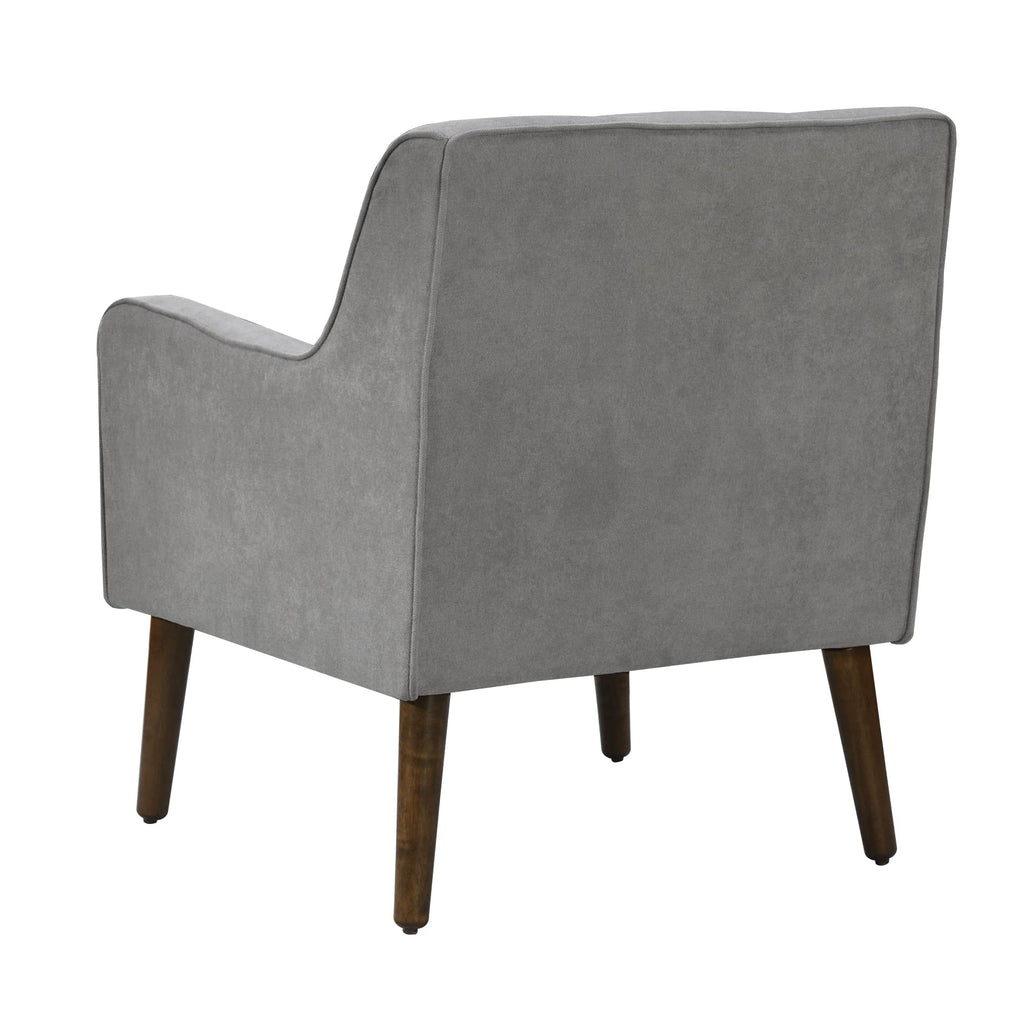 Lilola Home Ryder Mid Century Modern Steel Gray Woven Fabric Tufted Armchair