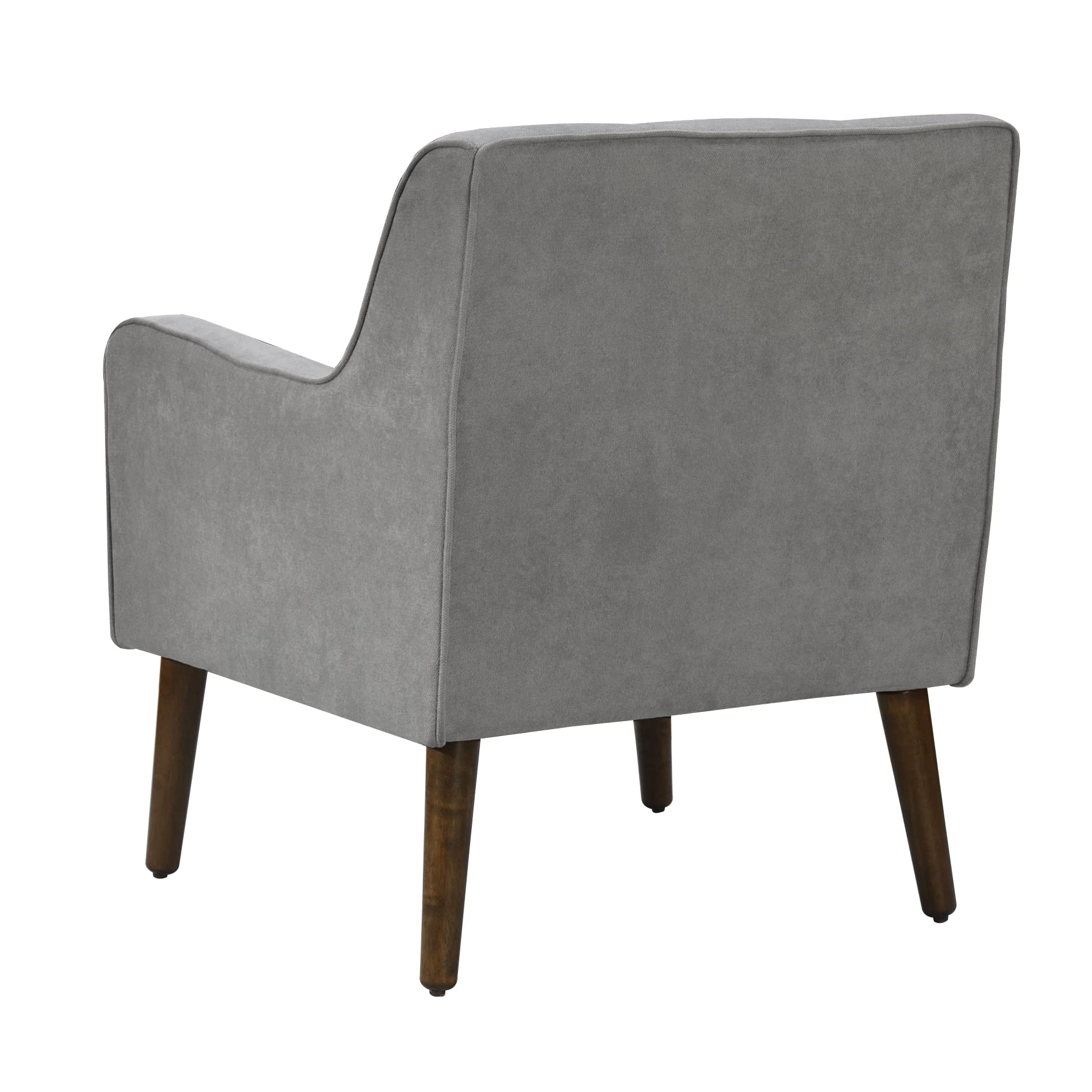 Lilola Home Ryder Mid Century Modern Steel Gray Woven Fabric Tufted Armchair