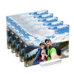 JUOIFIP Acrylic Picture Frame 4x6 Inch 5 pack,Clear Magnetic Photo Frames,Double Side Freestanding Pic Frame for Desktop Display