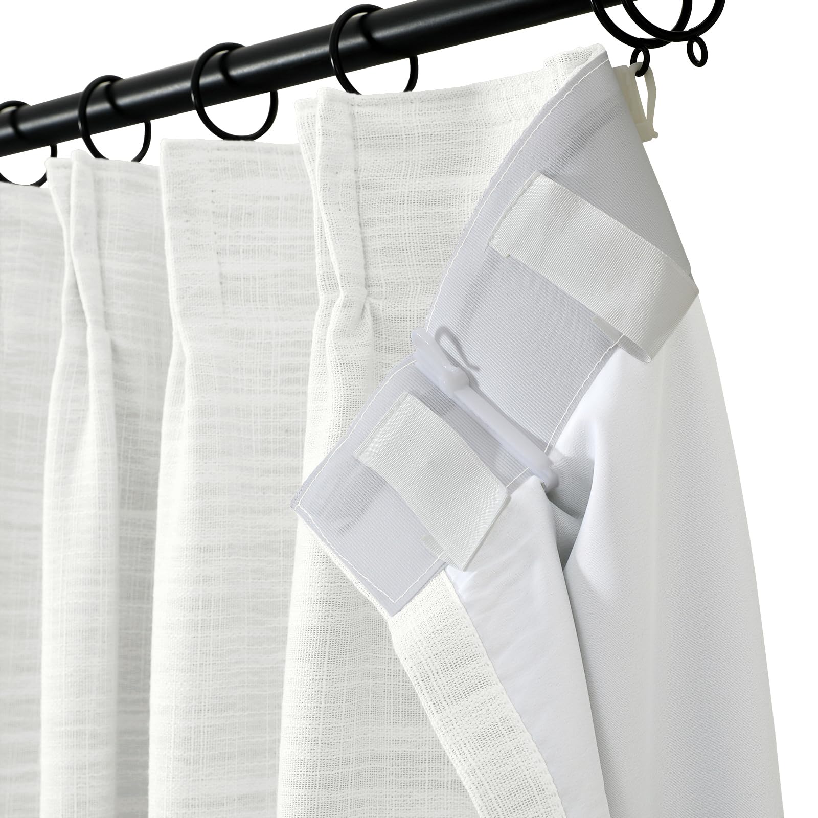 Twopages Faux Linen Thermal Insulated Curtain With Pinch Pleat And Back Tab Blackout Drape Heavy Weight For Bedroom Living Room