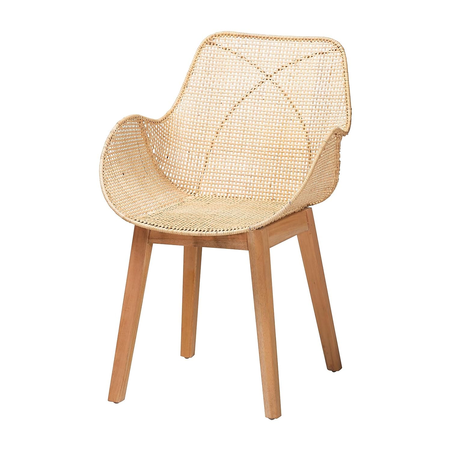 Baxton Studio Ballerina 47.2-inch W Dining Set, Natural Brown, 5-Piece (2341282913280HT)