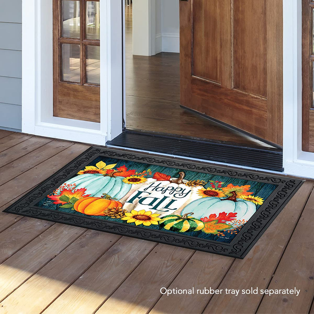 Briarwood Lane Happy Fall Pumpkins Primitive Doormat Autumn Leaves Indoor Outdoor 30' X 18'
