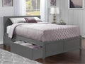 AFI Orlando Full Size Platform Bed with Footboard & Storage Drawers in Grey