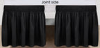 Biscaynebay Wrap Around Bed Skirts With Split Corners For Queen Beds 14' Drop, Black Elastic Dust Ruffles Easy Fit Wrinkle & Fade Resistant Silky Luxurious Fabric Solid Machine Washable